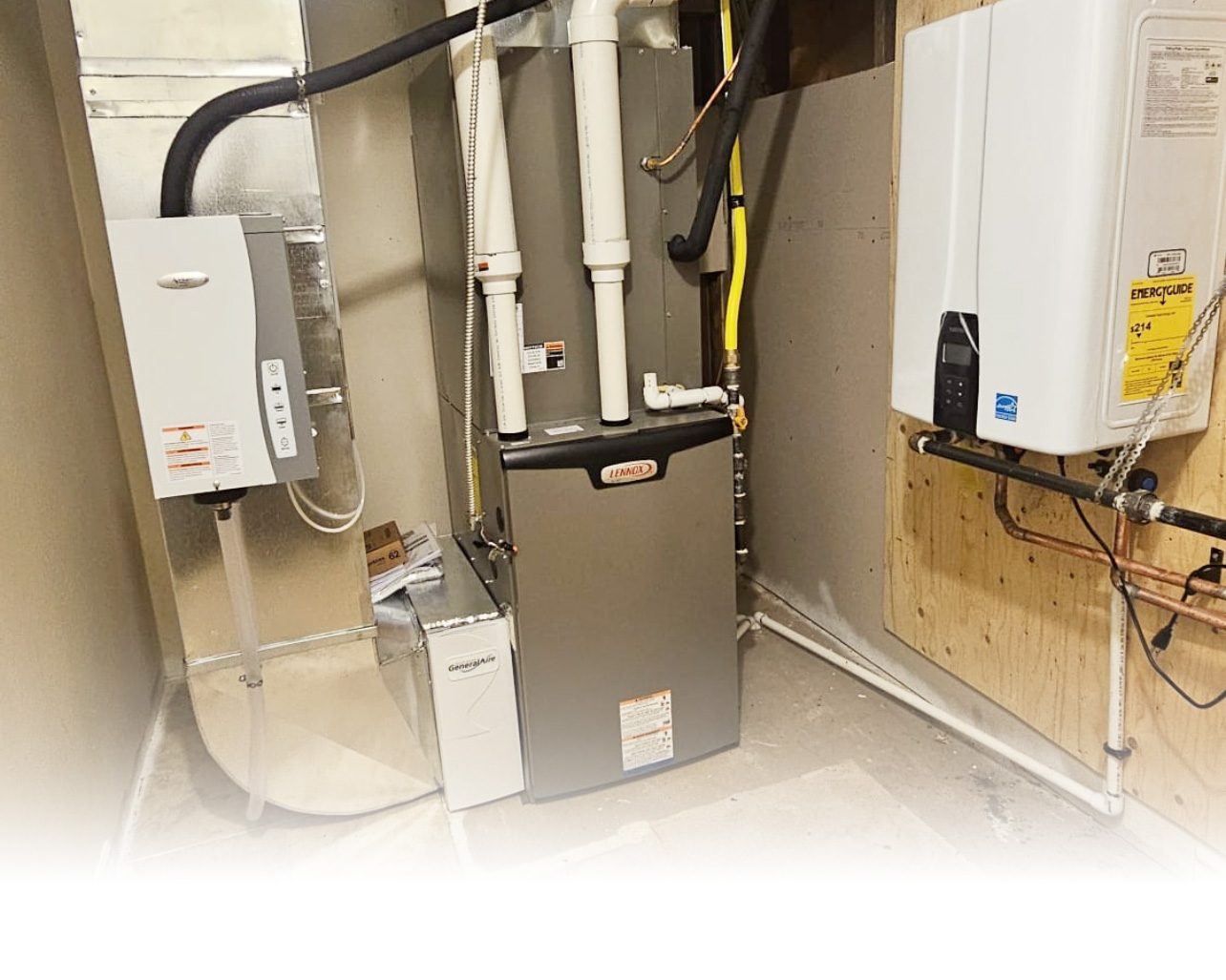 Furnace installation with ductwork